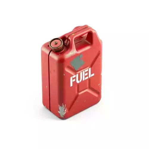 Worn Red Fuel Jerry Can
