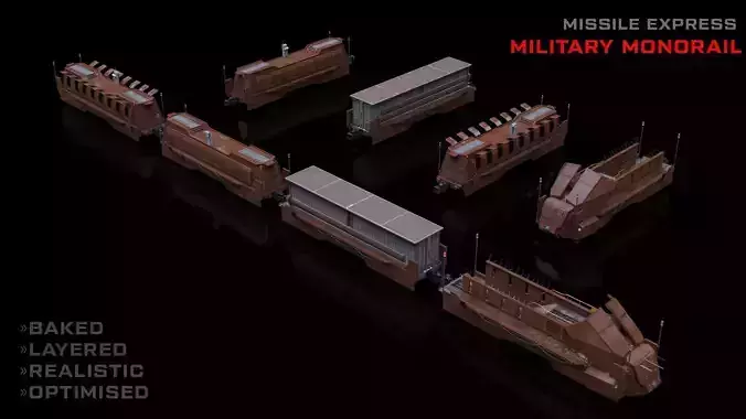 Military Monorail - AAA Game-Ready Transport Pack