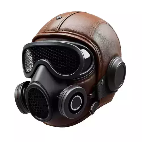 Vintage Leather Gas Mask Helmet