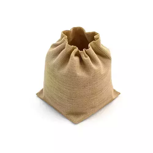 Realistic Burlap Sack Drawstring Bag