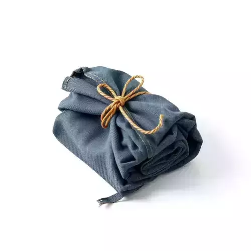 Blue Fabric Bundle with Twine