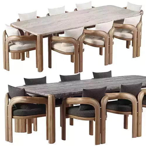 Chloe Teak Dining Chair and Table