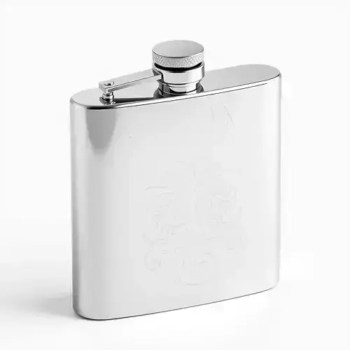 Engraved Hip Flask PBR Model