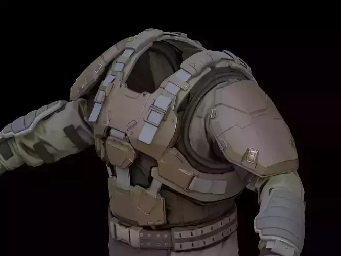 Marine heavy shoulder flair guard 3d print file