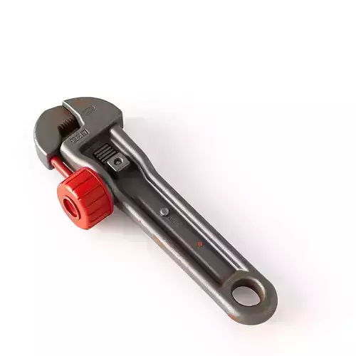Realistic Industrial Adjustable Pipe Wrench