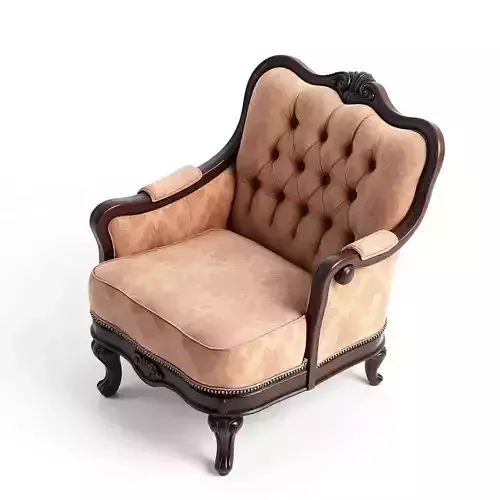 Classic Ornate Tufted Armchair