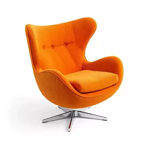 Modern Orange Swivel Egg Chair