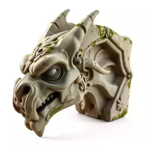 Ancient Stone Dragon Head