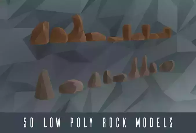 Low poly rock models