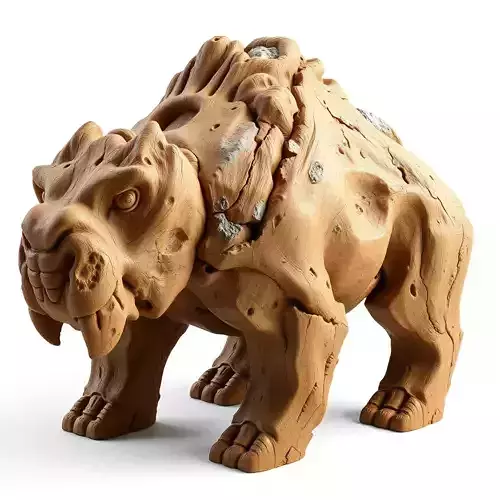 Stylized Wood Beast Creature Model