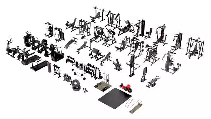 Ultimate 3D Gym Equipment Mega Pack