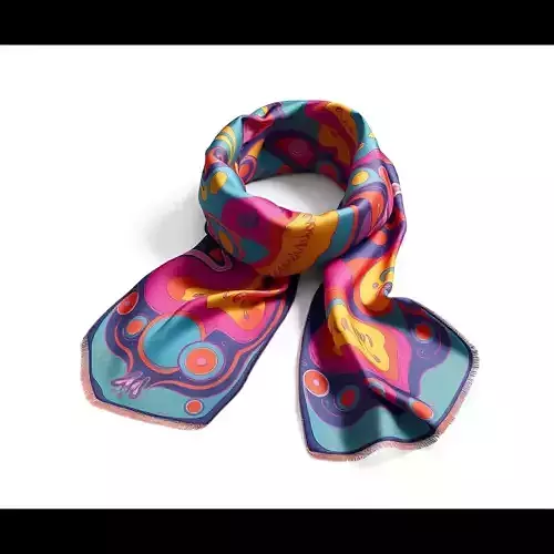 Vibrant Psychedelic Silk Scarf