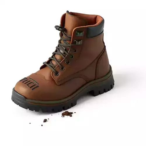 Rugged Brown Leather Work Boot