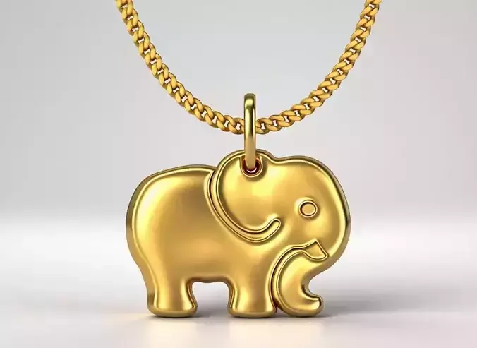 Elephent pendant charms - one inch pendant 3D print model