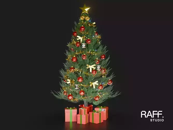 Christmas Tree 3D - Realistic PBR Model - 8K Atlas 239 cm