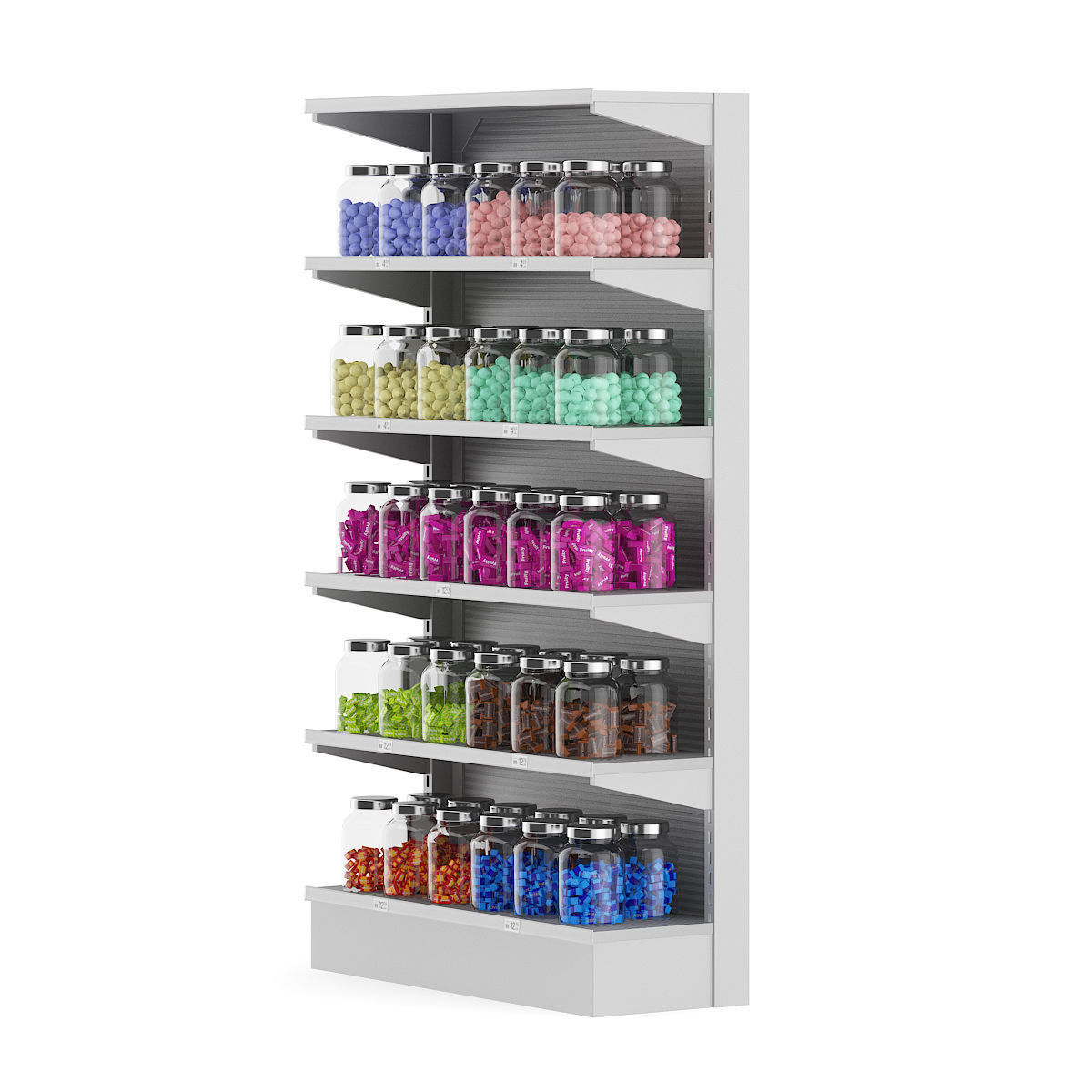 Market Shelf - Candies in Jars 3D model_2