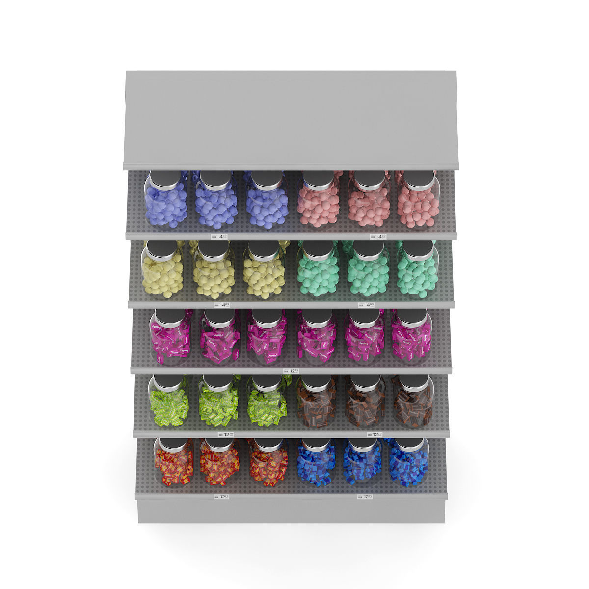 Market Shelf - Candies in Jars 3D model_4