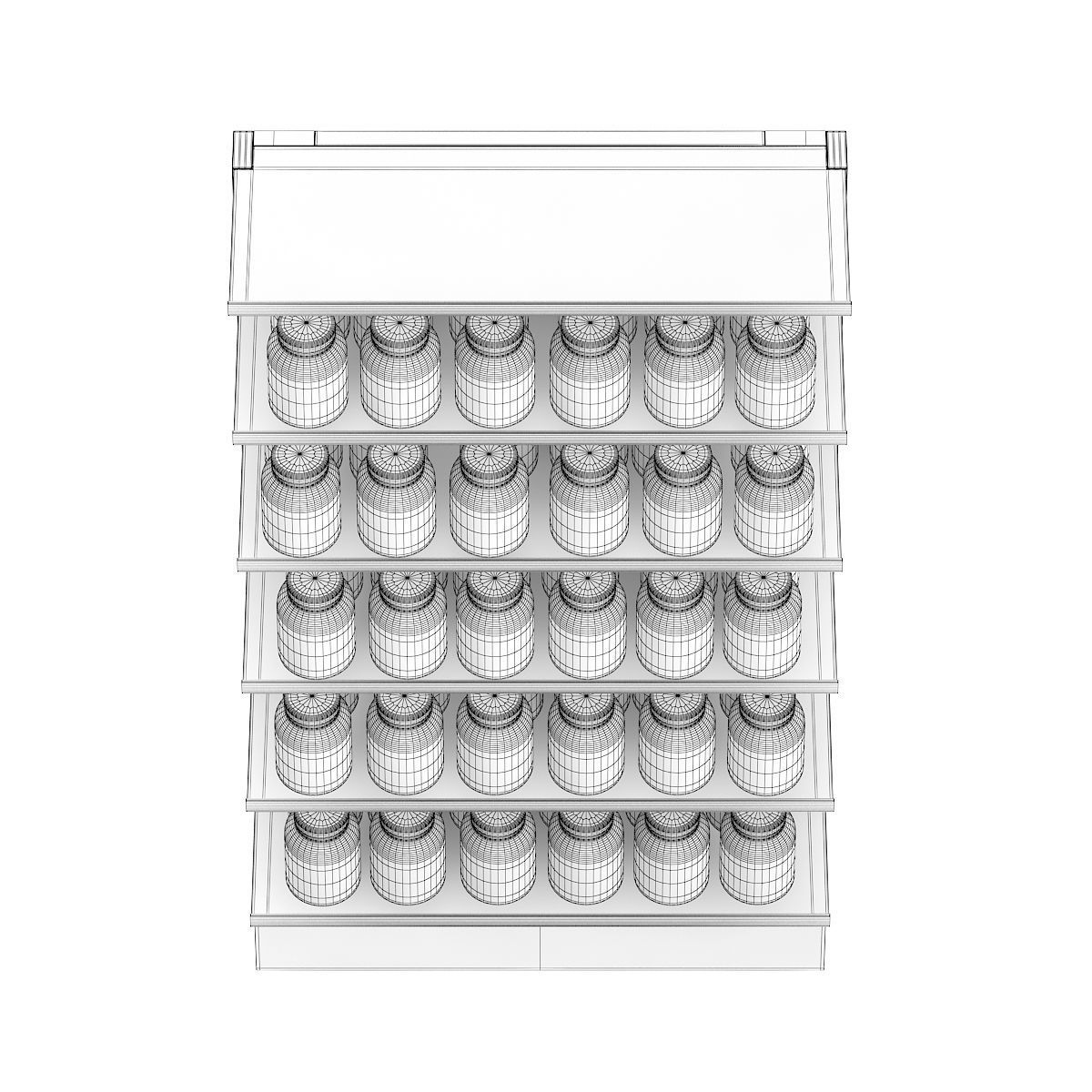 Market Shelf - Candies in Jars 3D model_5