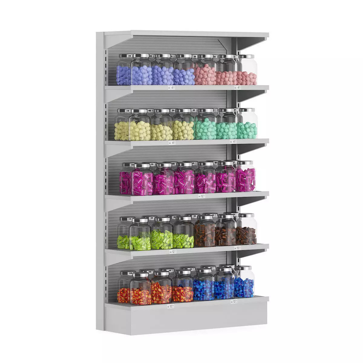 Market Shelf - Candies in Jars 3D model_0