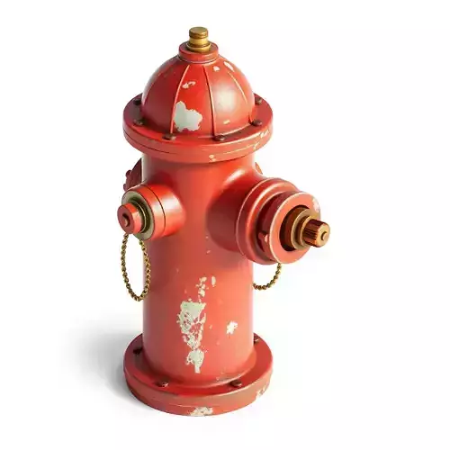 Weathered Red Fire Hydrant