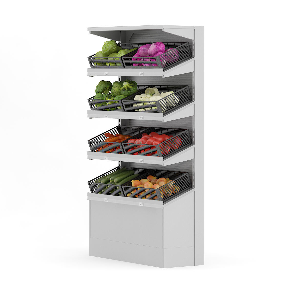 Market Shelf - Vegetables 3D model_2