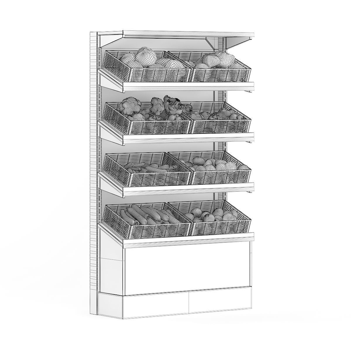 Market Shelf - Vegetables 3D model_1