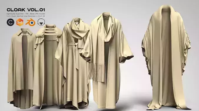 5 Cloak Of Legend Vol 01 Clo3D   Marvelous Designer   Blend 