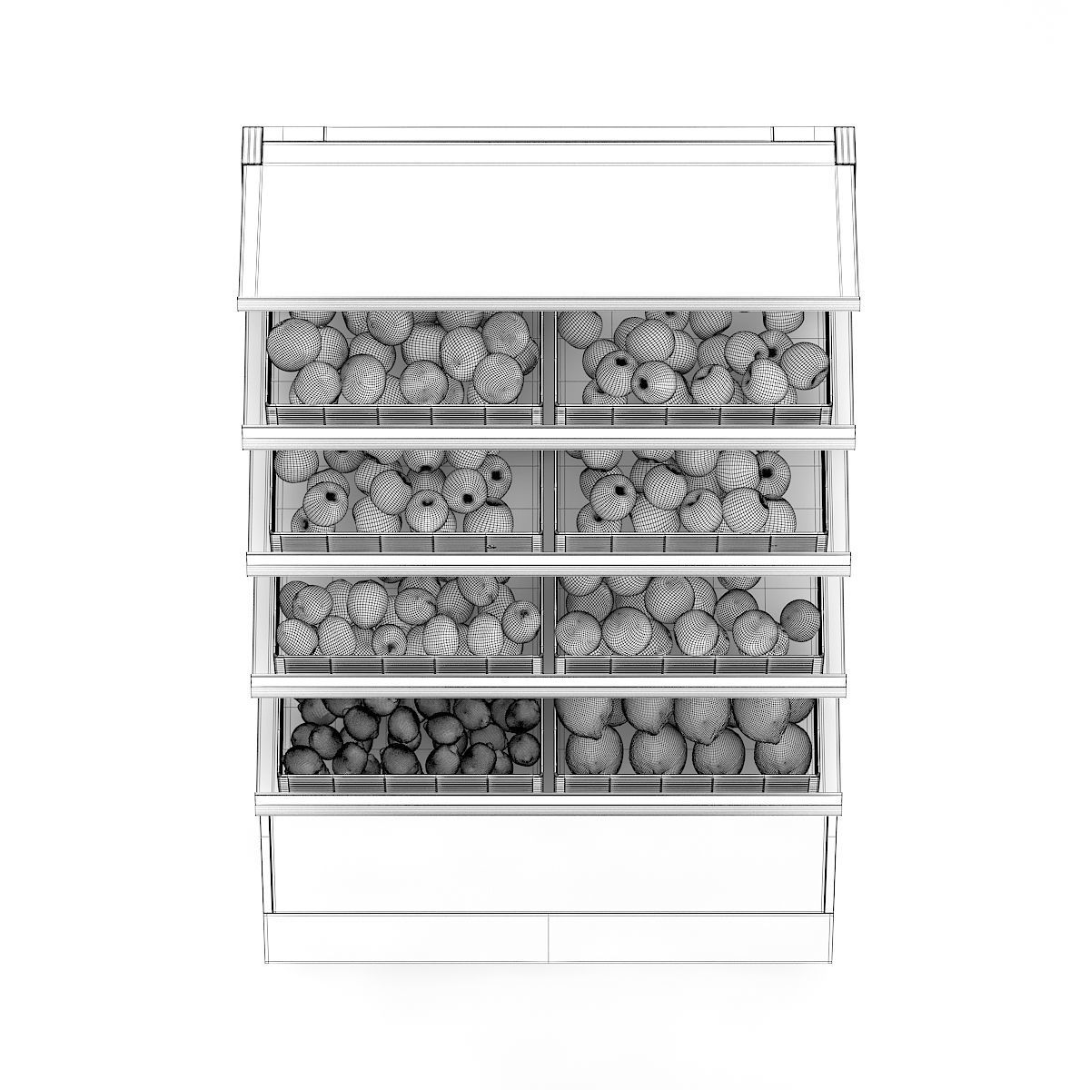 Market Shelf - Fruits 3D model_1
