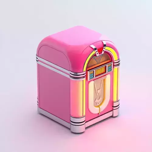Pink Retro Jukebox Stylized Model