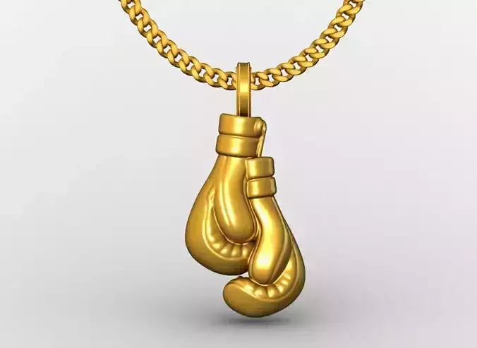 Boxing glove pendant charms - one inch pendant 3D print model