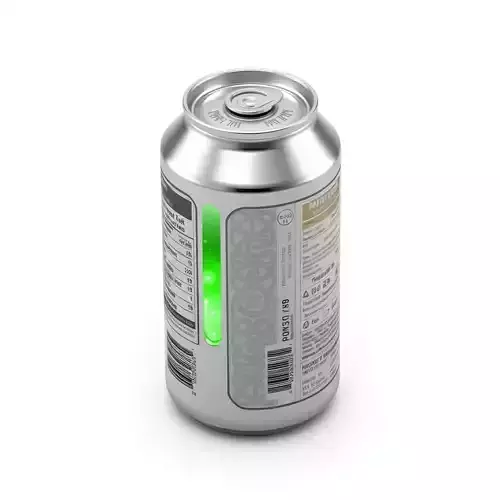 Aluminum Beverage Can with Glowing Label