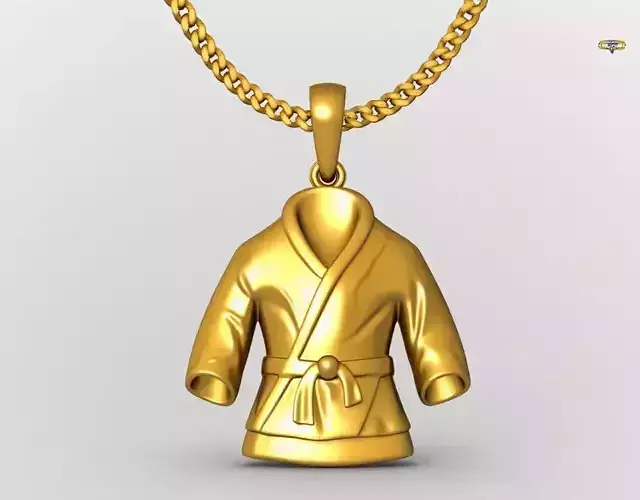 Karate suit pendant charms - one inch pendant 3D print model