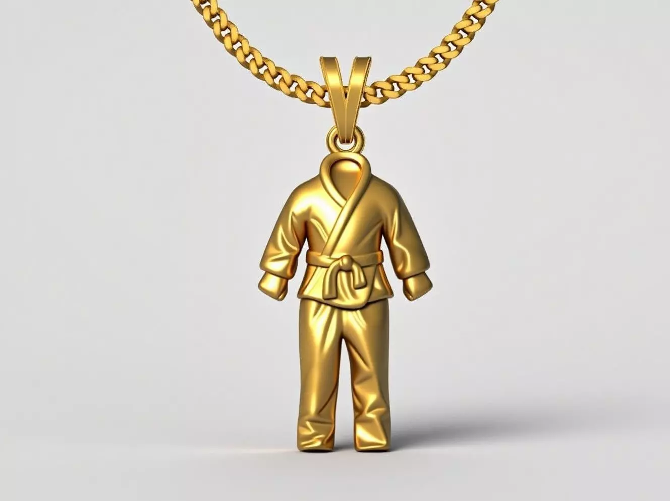 karate suit pendant charms - one inch pendant 3D print model 3D print model