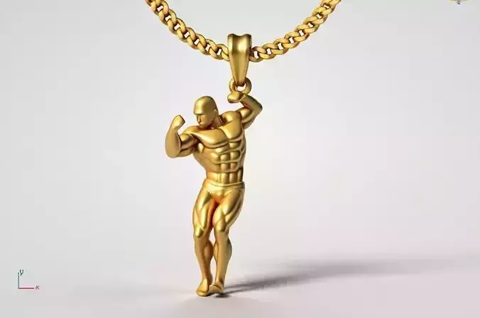 Body builder pendant charms - one inch pendant 3D print model