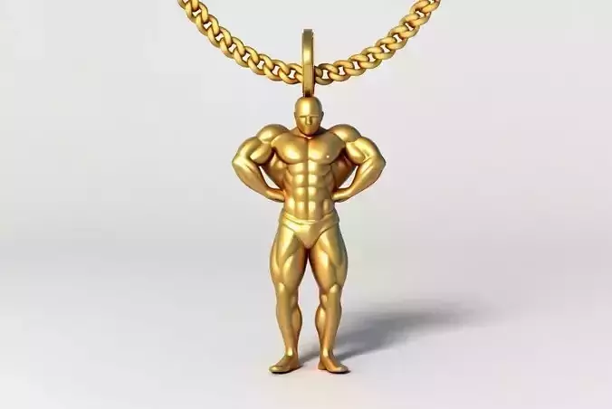 Body builder pendant charms - one inch pendant 3D print model
