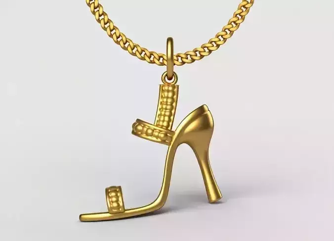 Heel Shoe pendant charms - one inch pendant 3D print model