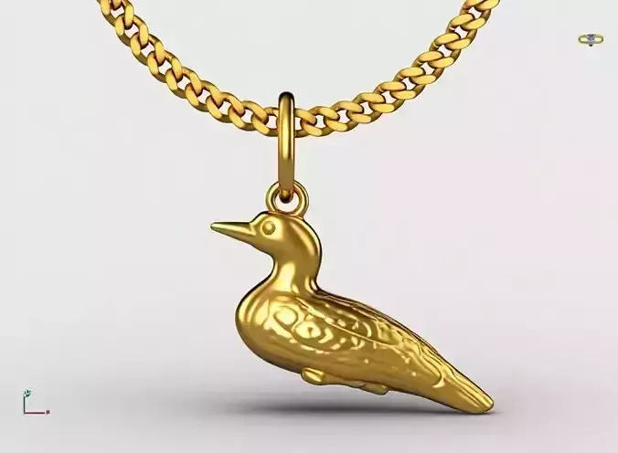Duck pendant charms - one inch pendant 3D print model