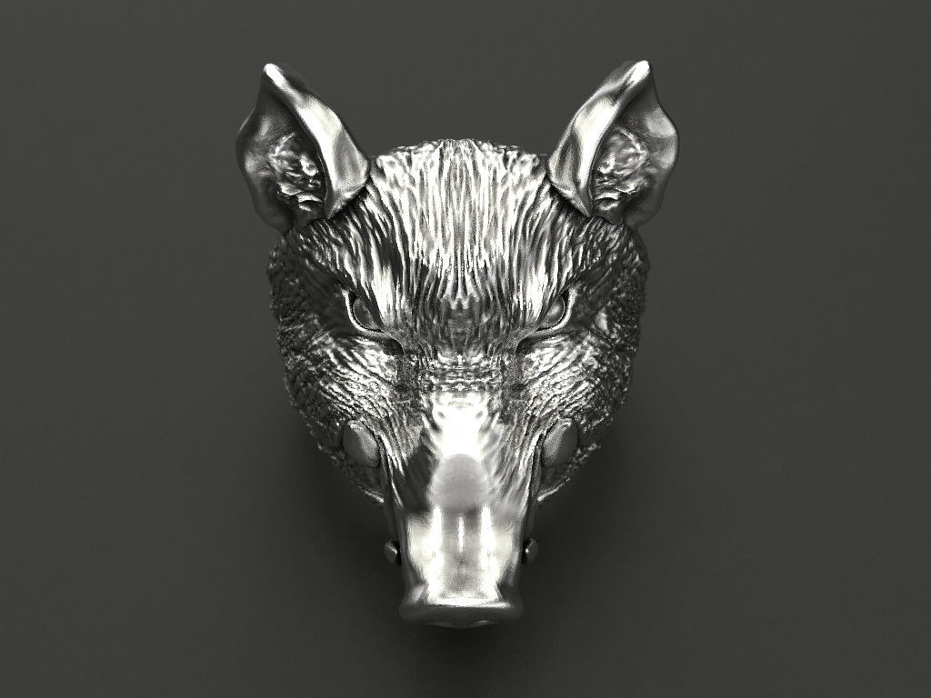 Boar ring  3D print model_3