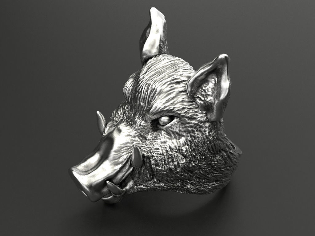 Boar ring  3D print model_2