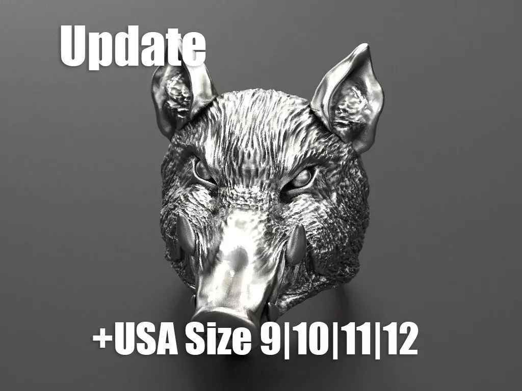 Boar ring  3D print model_0