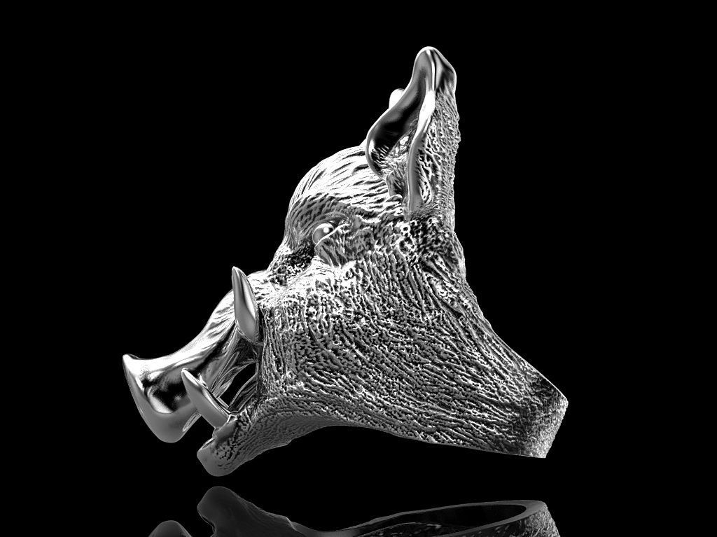Boar ring  3D print model_13