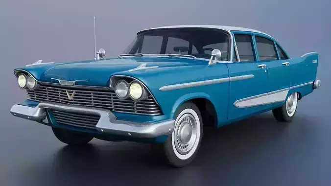 Plymouth Plaza 4 Door 1958  3D print model 3