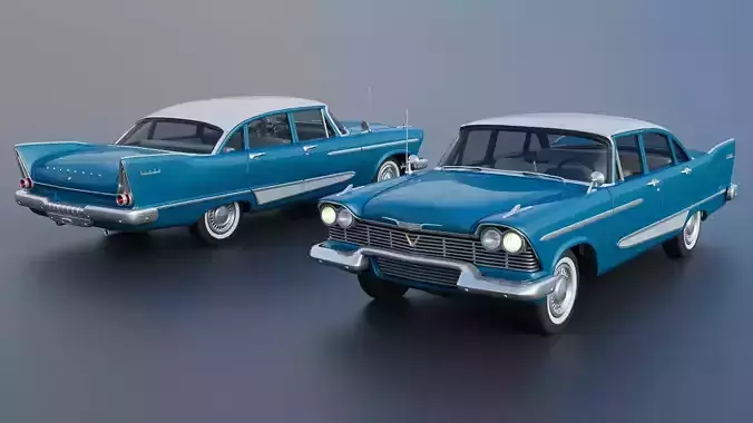 Plymouth Plaza 4 Door 1958  3D print model 2