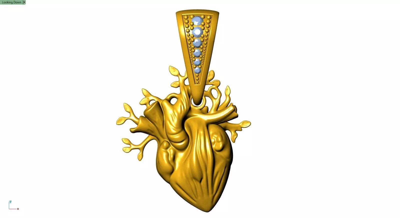 Anatomical Heart Roots Pendant Heart Jewelry Model 3D print model