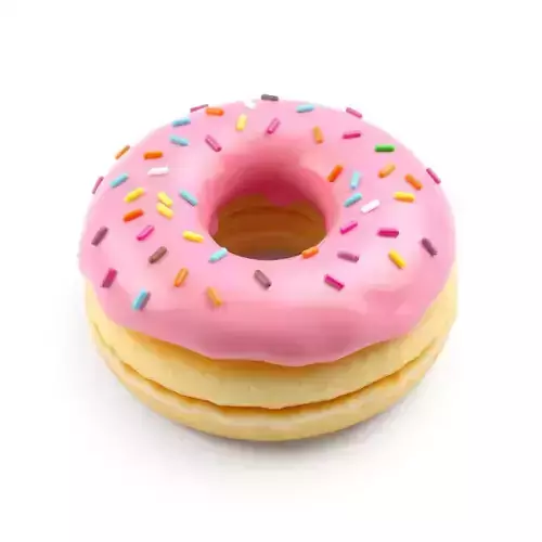 Pink Frosted Donut with Sprinkles