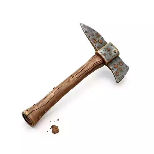Stylized Weathered Pickaxe Game Tool