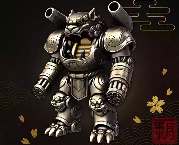 Komainu Mech Guardian Beast Armor Robot Game Highpoly Sculpt