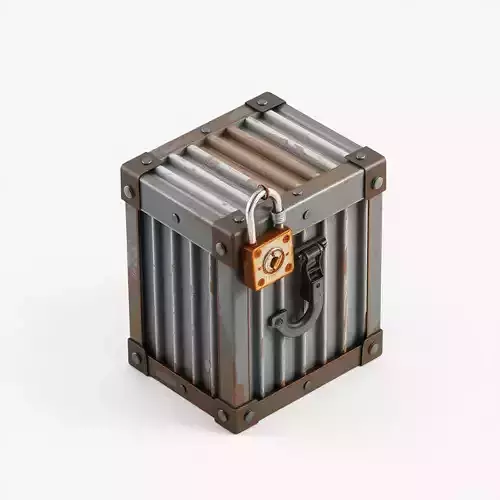 Rusty Industrial Metal Crate