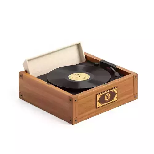 Vintage Wooden Record Player Turntable