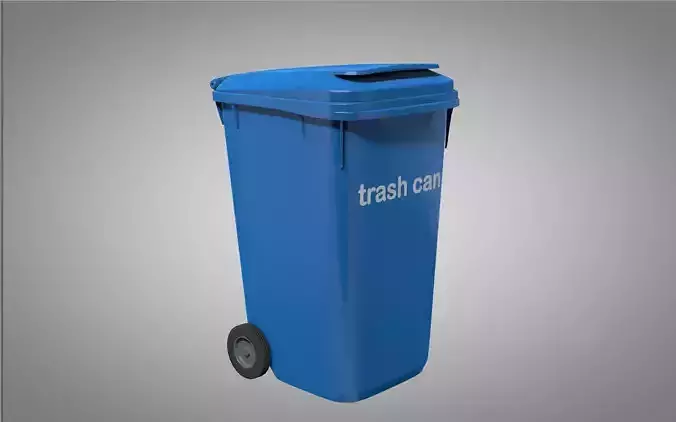 Trash Can animation ready with basic shaders 3D model
